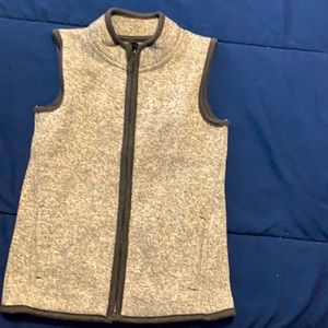 Black and grey zip vest